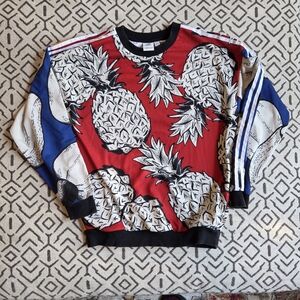 Adidas Black and Red Graphic Sweatshirt